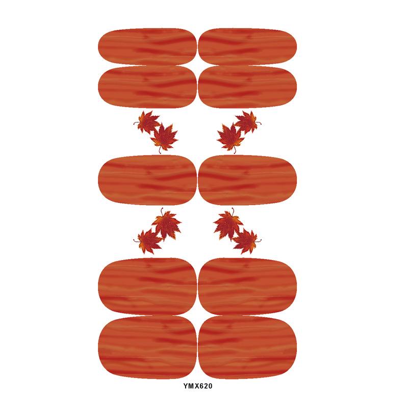 Autumn Maple Leaf Full Cover Waterproof Nail Art Stickers - Japanese Style Floral Design