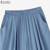 ZANZEA Women Summer Elastic Waist Loose Summer Casual Pants