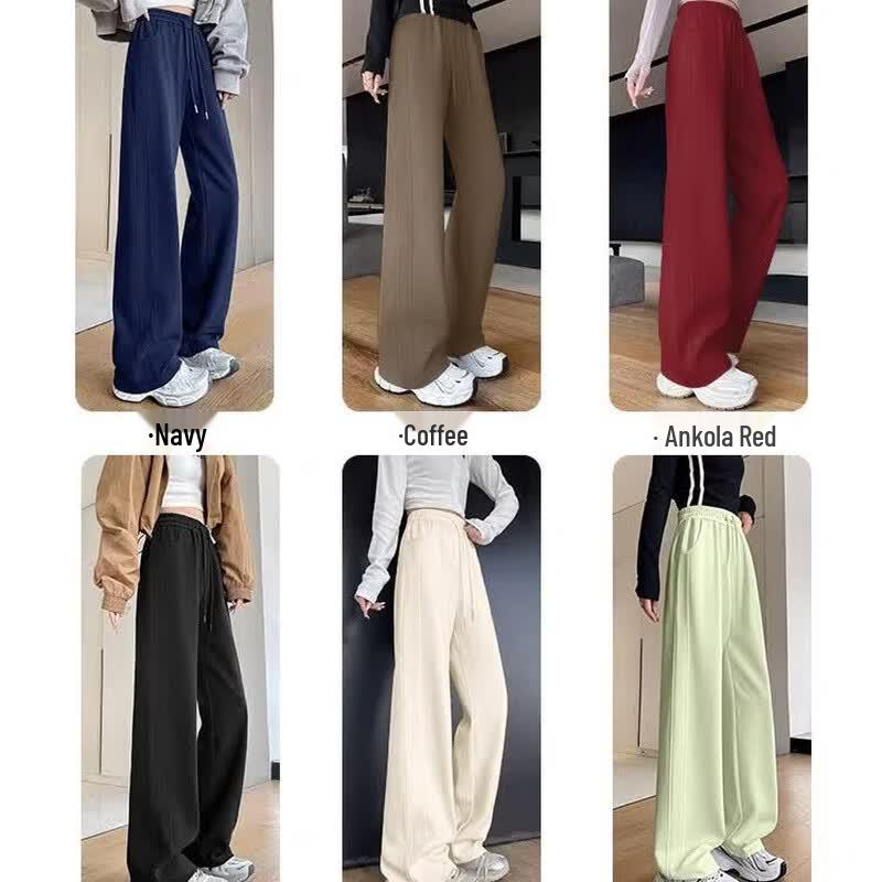 Women's High-Waist Loose Fit Wide-Leg Casual Pants