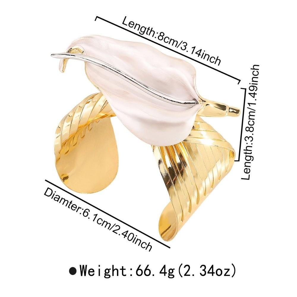 Bohemian Iris Flower Armband Leaf Arm Bangle Personalized 3D Flower Metal Bracelet Girls