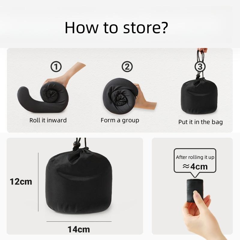 Hooded Neck Travel Pillow - Memory Foam Light-Blocking Travel Neck Pillow