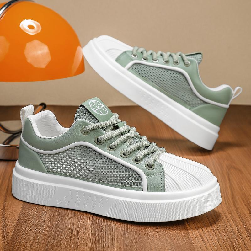 

Little white shoes men s 2025 new mesh breathable and comfortable sports and leisure shoes soft sole heightening lightweight board shoes 44