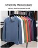 Men's 2026 Spring Breathable Cotton Long-Sleeve Polo Shirt with Side Slits