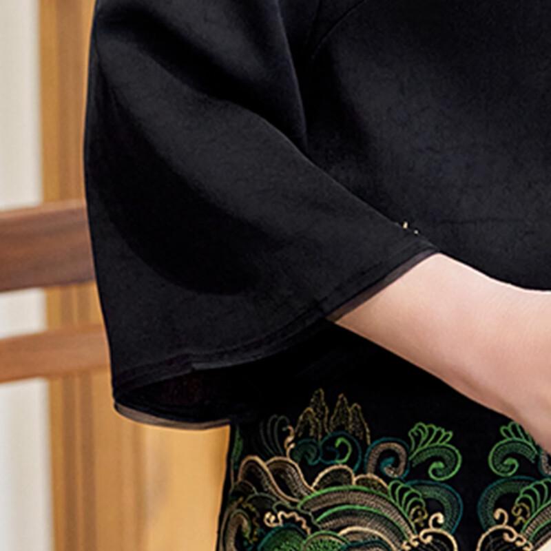 Sifen Jacke im chinesischen Stil mit Stickereien und Froschknöpfen