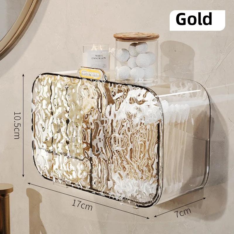 Multi-functional Makeup Organizer with Glacier Patterns: Perfect for Bathroom Storage Without Drilling Holes Cotton Storage Box
