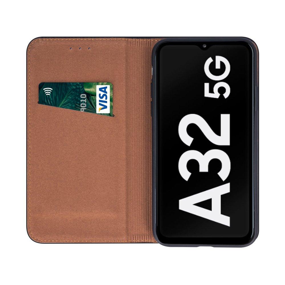 Leather Wallet Case for Samsung Galaxy A32 5G, Black