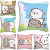 Cute PeachS And G-GomaS Pillow Covers Cartoon Sofa Decorative Home Double-sided Printing Short Plush Cute Cushion Cover