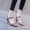 3Cm women's sandals women's 2025 summer new versatile mid-heel fashion ins trendy high heels women's stiletto