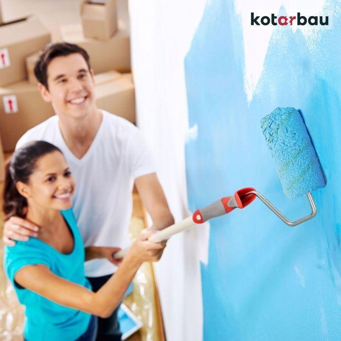 Lot de 10 rouleaux de peinture avec manche en caoutchouc - Pour travaux de peinture et de rénovation - 115 mm - KOTARBAU®