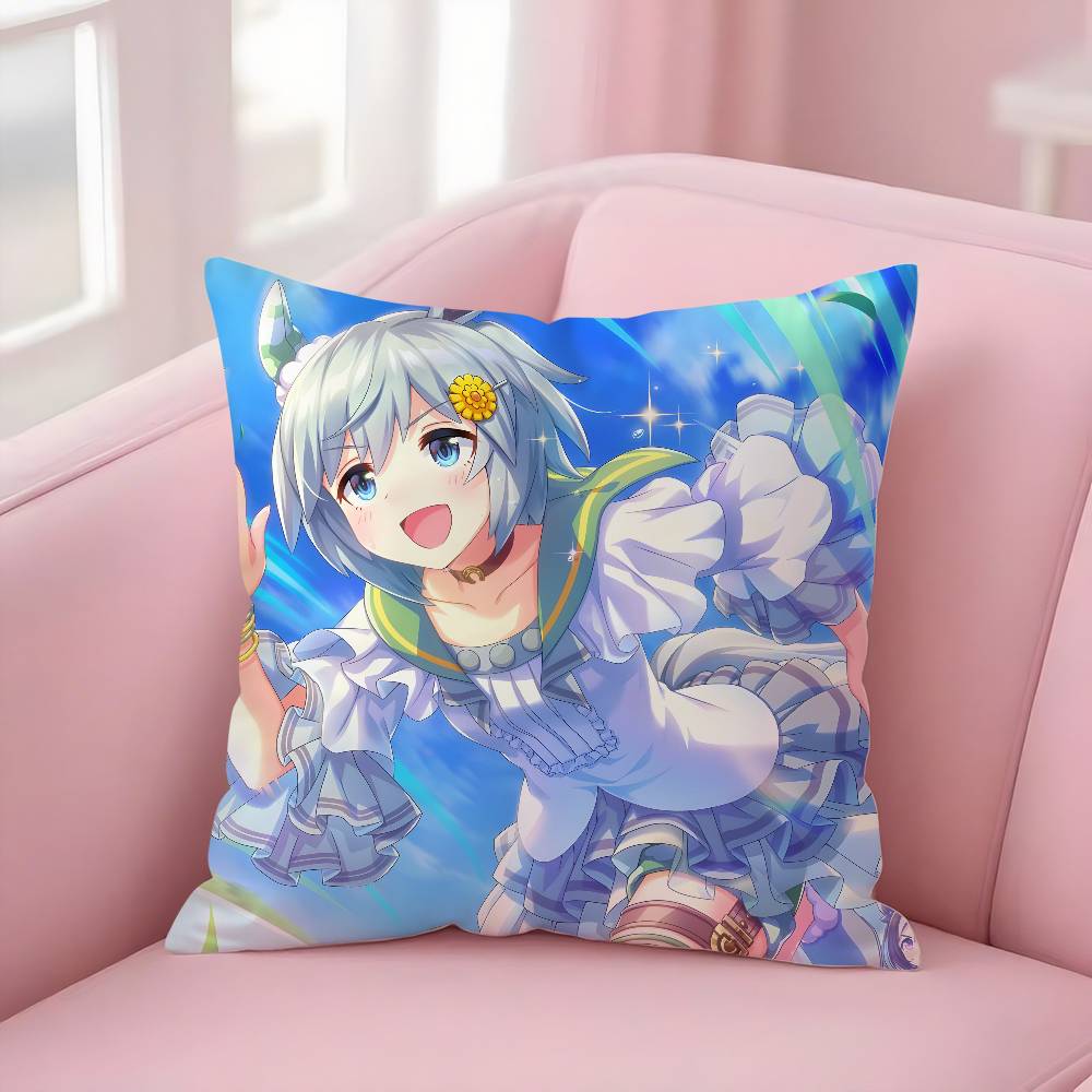 Anime U-Uma Musume Pretty DerbyS Pillow Case Soft Plush Fabric Double Sided Print Decorative Home Living Room Gift Cushion Cover