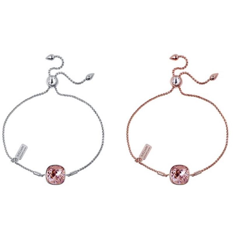 

Ktini Cushion Cut Women s 12mm Bracelet with Crystal Chain rose gold chain