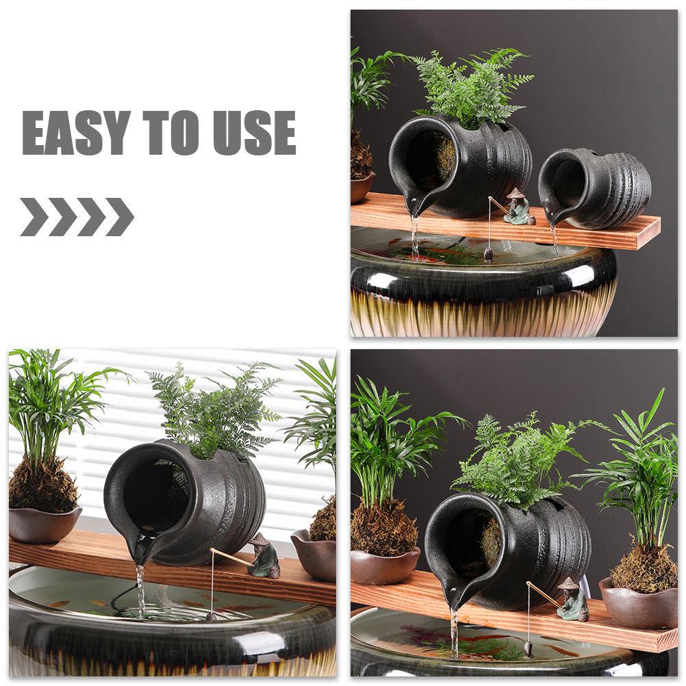 Ceramic Jar Fountain Decor Circulating Water Flow Serene Garden Courtyard Indoor Outdoor Decor Water Feature for Relaxation and