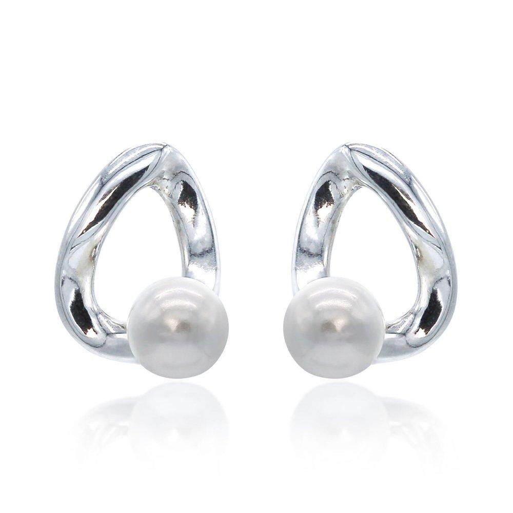 Silver 925 Pearl Simple Earrings