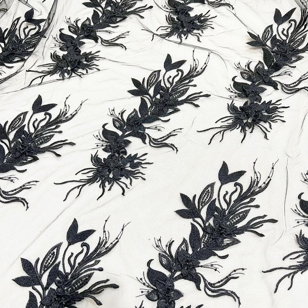 Lace Texture Embroidered Floral Patches Handmade Mesh-Backed Patches  DIY Projects