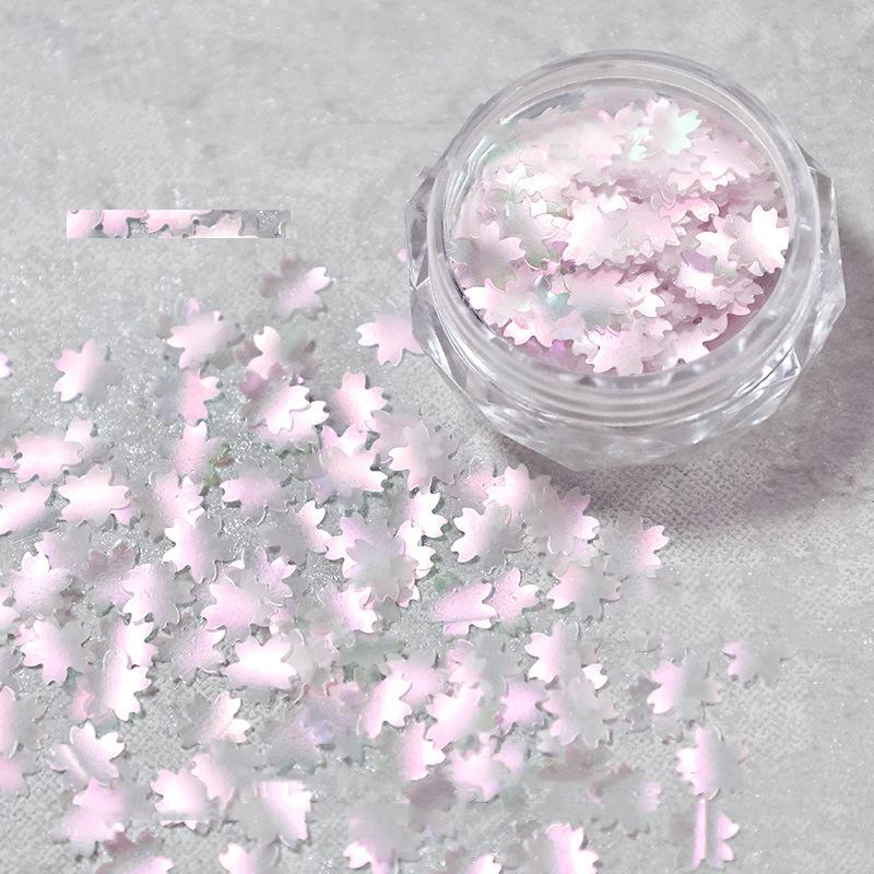 1 eske Blandede former Glimmer Neglepaljetter Polish Fin Glans Sommerfugl Stjerne 3D Dekaler For Negle Skinnende Dekorasjoner Rosa