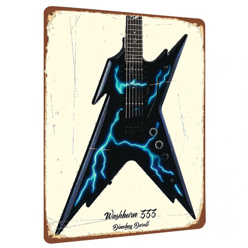 

Washburn Dimebag Darrell Electric Guitar Metal Wall Art Custom Rock Music Decor 20x30cm（7.8x11.8inch）