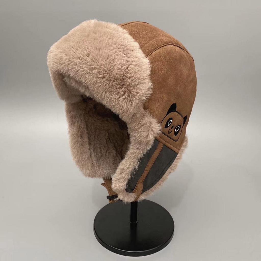 Thickened Fleece-Lined Trapper Hat with Ear Flaps - Warm, Windproof Winter Pilot Cap for Women, Perfect for Outdoor Activities Like Skiing & Cycling