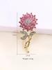 Sunflower Brooch Pin with Crystal Embellishments Elegant Floral Design for Women Coat Dress Accessories Jewelry Gift