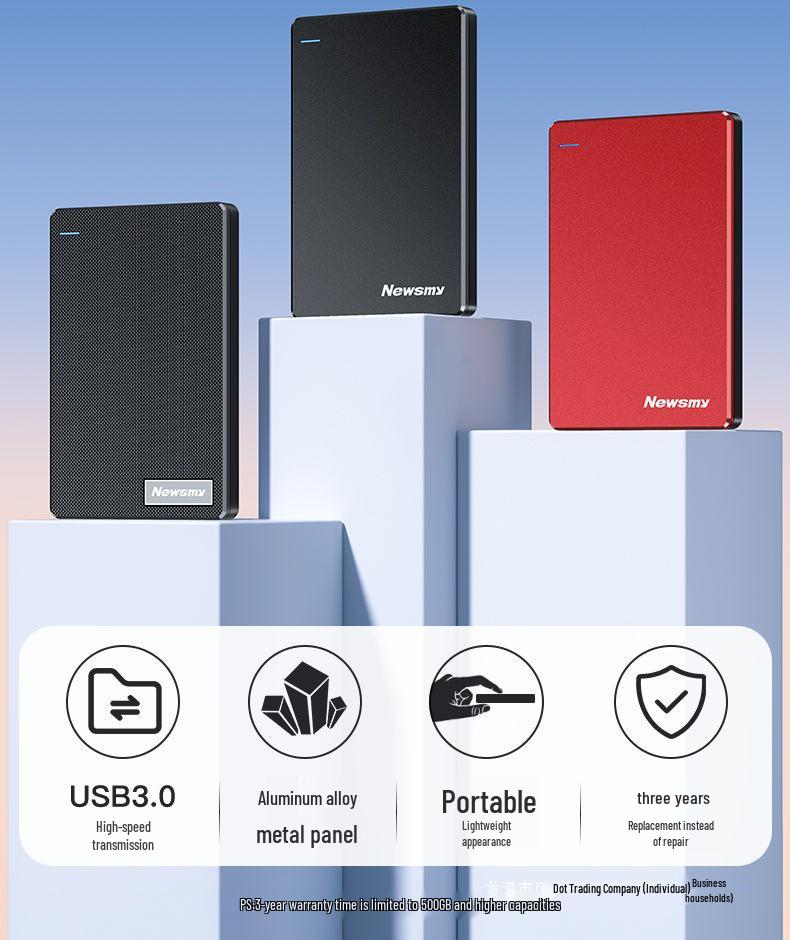 1TB & 2TB High-Speed Mobile Hard Drive with Encryption for PC and Phone.