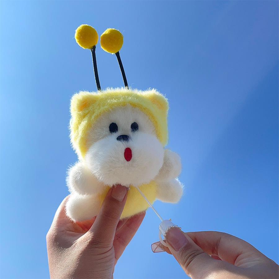 Pullable Unique Bumblebee Dog Plush Keychain Fun And Whimsical Gift For Friends