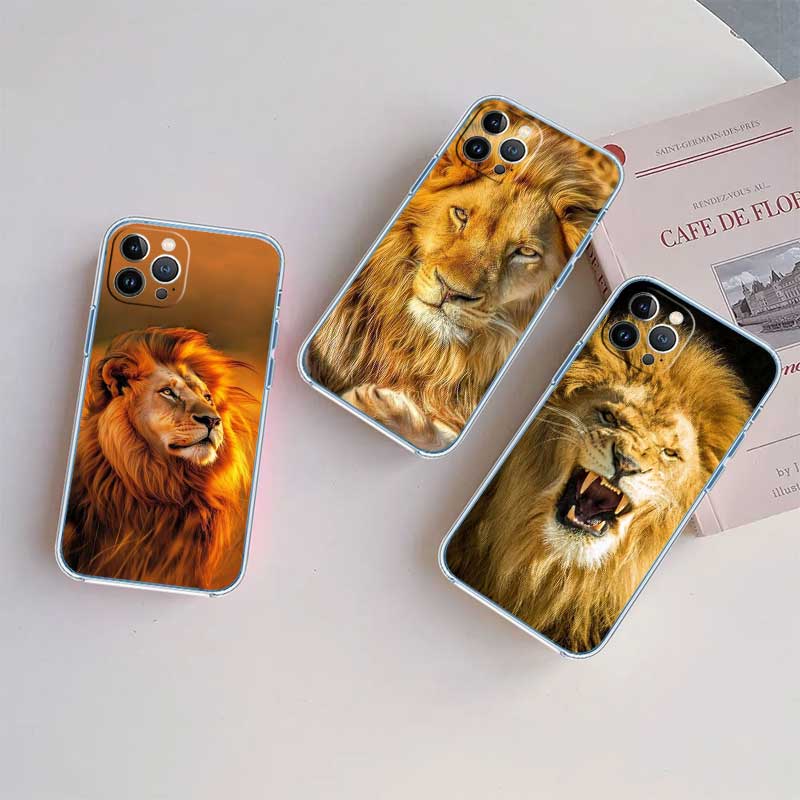 Animal Lion Transparent Phone Case for Motorola Moto G7 G8 G9 G84 G85 G73 G24 G15 Z2 Play Power Plus