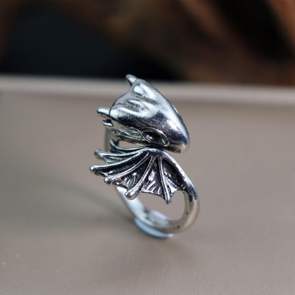 European and American Men's Trendy Metal Ring, Retro Style Cool and Handsome Design Totem Geometric Men's Ring