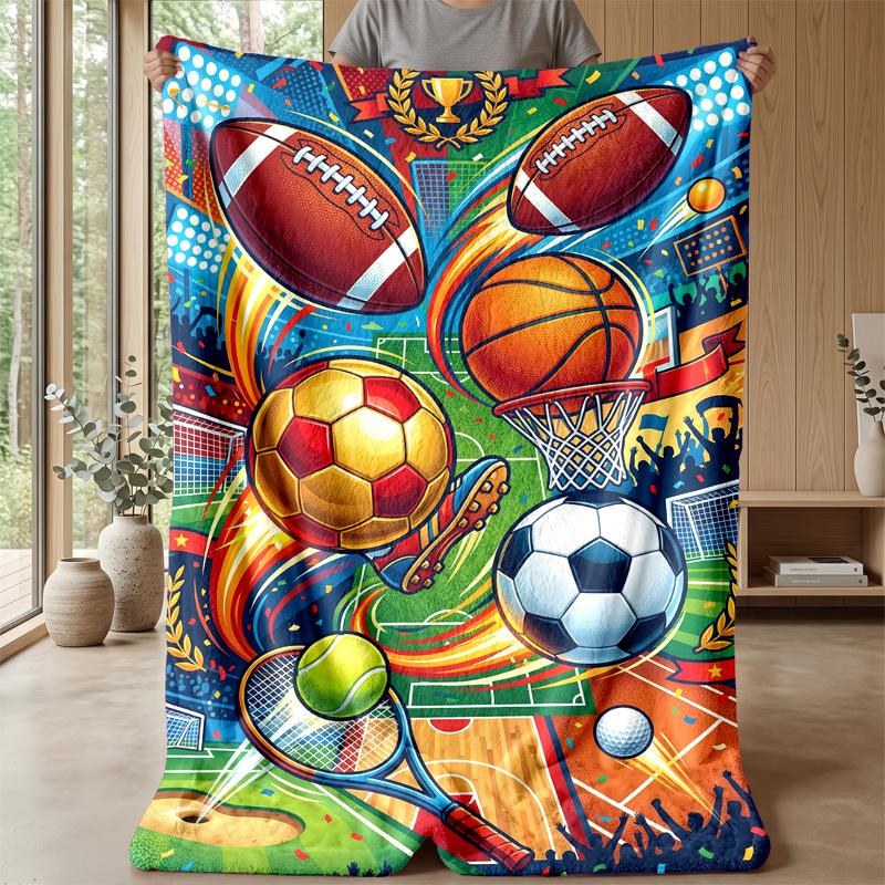 Space Sports Fusion Theme blanket Lightweight Warm Flannel Blanket Decorative Throw Blanket for Home Decoration