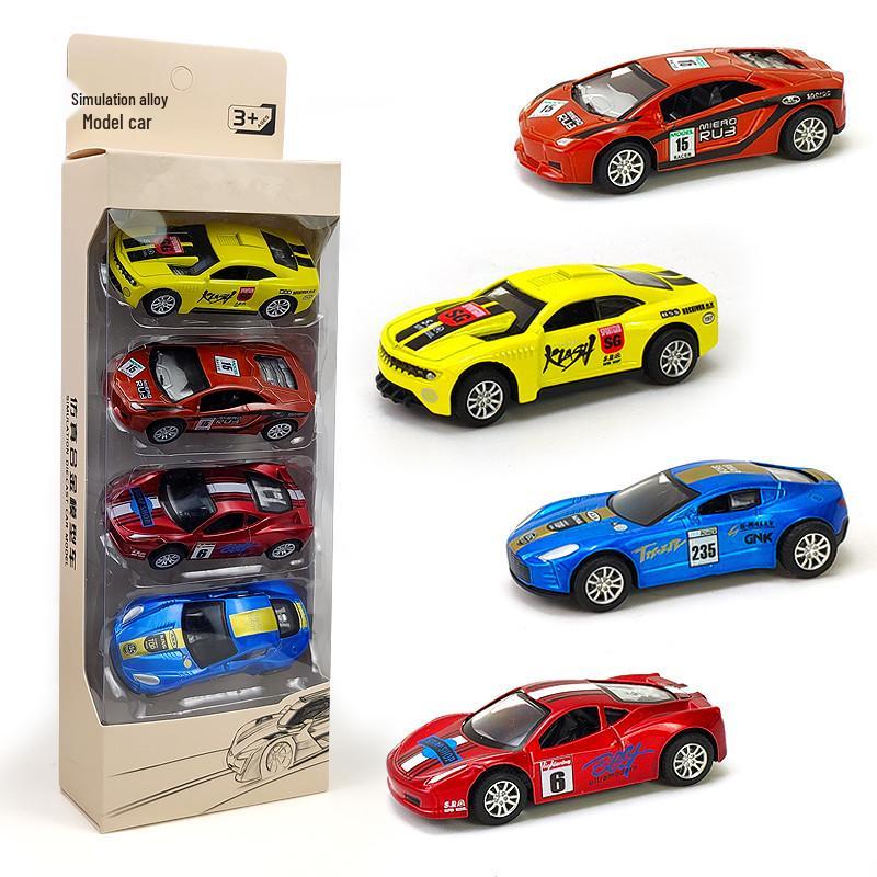 Children's Pull-Back Alloy Toy Car Set - School Bus Simulation Model