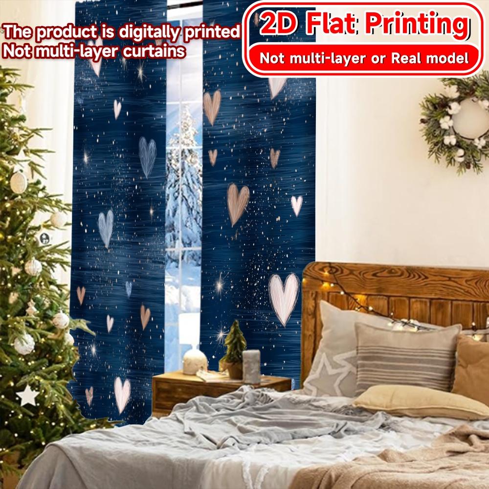 Set Of 2 Flat Printing Heartsplash Polyester Chic Creative Curtains Versatile Fabric Decorations Home Suitable Made