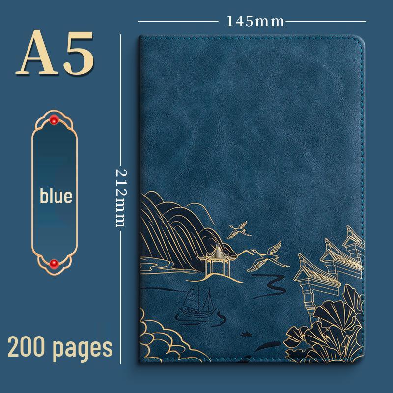 A5 Chinese Style Leather Business Notebook Gift Set