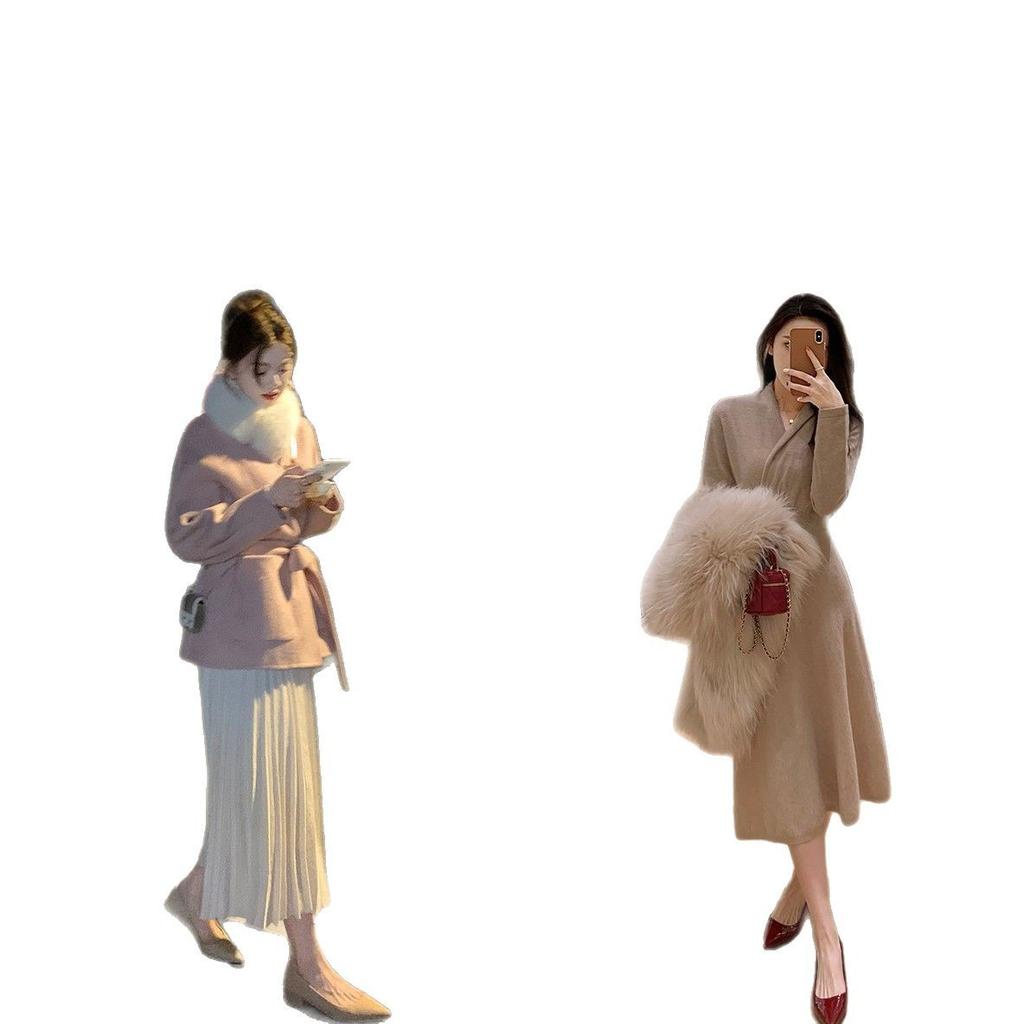 Lammfellversion von Traubenmutter, die gleichen Leder-Pumps mit spitzer Zehenpartie, flache, dünne Einzel-Schuhe, feminine Pendlerschuhe