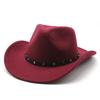 Cowboy Western Hat For Men Women Wool Felt Sun Protection Winter Tea Party Accessory