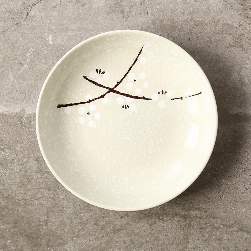 Dí Ruì ēn Japanese Style Underglaze Ceramic 7-inch Round Dinner Plate Pack of 2