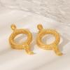 18K Gold Stainless Steel Hollow Snake Earrings for Women, Non-fading Titanium Steel Studs, Premium Style