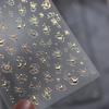 Exquisite Butterfly Border Photo Frame Nails Sticker Luxury Bronzing Flower Star Moon Gold Silver Nails Art Stickers DIY