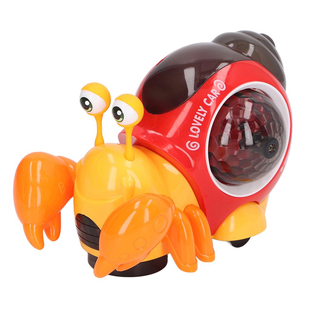 Crawling Snail Baby Toy with Music 3D Lights Interactive Early Educational for Kids Infants Red