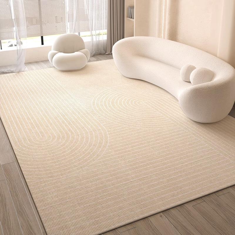 

VIKAMA Cream-Tone Living Room Rug Modern Minimalist Sofa & Coffee Table Their Bedroom Walk-In Closet Rug Home Decor 80x120cm 31x47inch