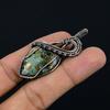 Copper Seraphinite Pendant, 999 Copper Wire Wrapped Gemstone Jewelry, Handmade Pendant, For Thanksgiving