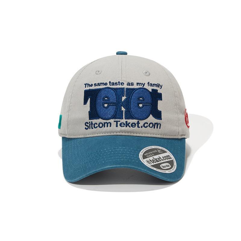 Mingzai peggygou baseball cap, holiday style retro street color matching curved brim hat cap