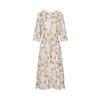 Annakoo 100% Mulberry Silk Print Waist-Cinching Dress