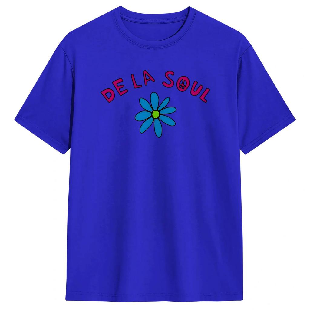 Hip Hop De La Soul T Shirt Unisexs Pure Cotton Funny TShirts Round Collar Tees Short Sleeve Clothing Printed