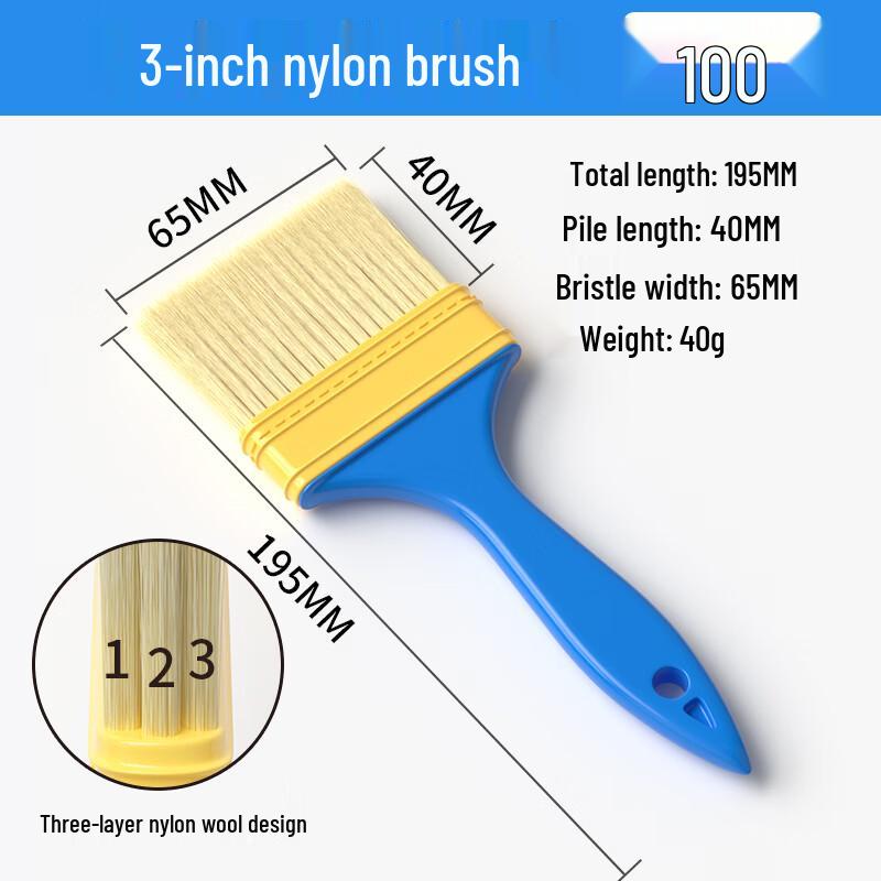 3-inch Nylon Bristle Paint Brush (100-pack)