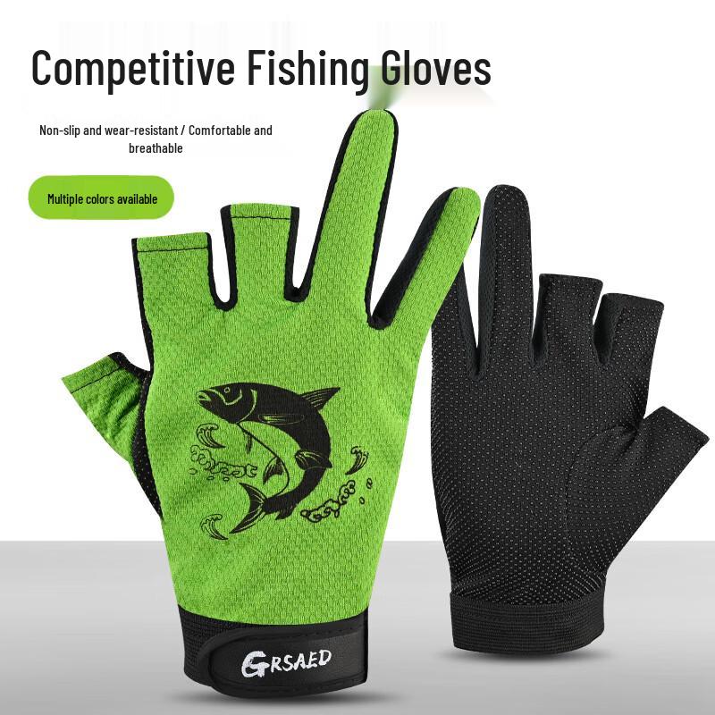Grsaed Summer Breathable Three-Finger Exposed Fishing Gloves