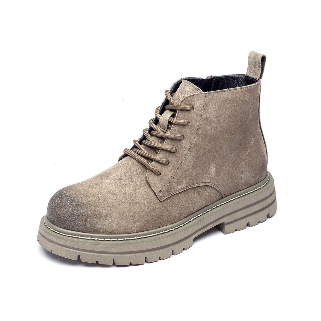 Retro Martin boots men's 2025 new autumn and winter cotton leather British style tooling boots men's thick-soled flip leather shoes