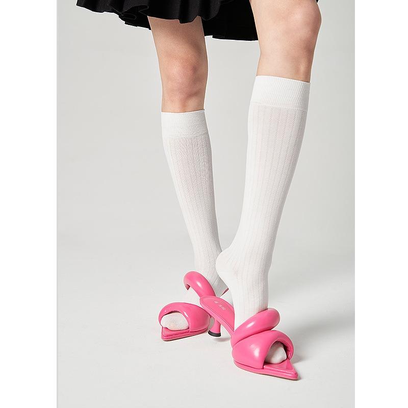 

Ladies Spring and Summer Thin Cotton Mesh Cool Long Leg Socks 1 pair білий