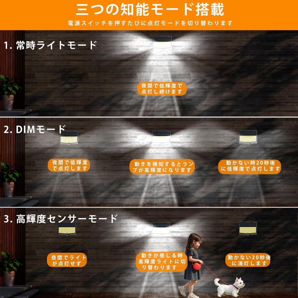 Solar Light, Outdoor Sensor Light, Solar Powered, 468 LEDs, 3 Intelligent Modes, Motion Sensor, IP65 Waterproof, Automatic OnOff, Solar Powered,