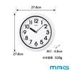 MAG Wall Clock, Analog, Waterproof, Dustproof, IP67, Suitable for Kitchens, Plumbing, Factories, Bathrooms, Garages, etc., Made of Plastic, Silent, Co