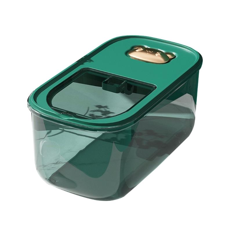

Ящик для хранения зерна Диспенсер для риса Большой герметичный контейнер для хранения бытовых хлопьев Диспенсер для риса Ведро Коробка Кухонная миска зелёный