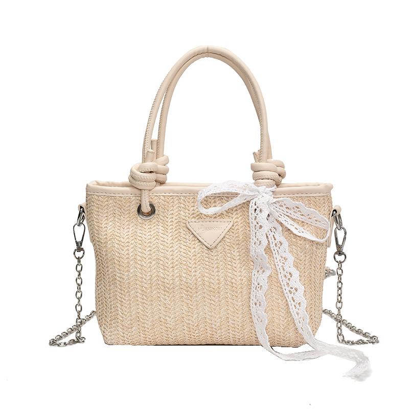 New straw bag high-end texture niche seaside season versatile messenger bag fashionable portable woven bag