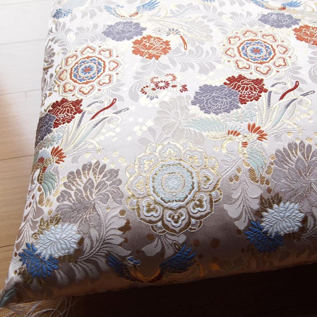 Tensho-oh (Tensho Phoenix) (Compressed Cotton Filled) Imperial Cushion, 67x68cm, for Buddhist Memorial Services, Buddhist Altars, and Temples (Cream)